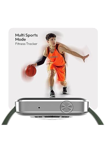 Image of NUMBER Dialfit Pro Max Bluetooth Calling Smart Watch, 1.91 inch Large Edge-to-Edge Display, Always On, 600 Nits Brightness,Heart Rate, Blood Pressure, SPO2, IP68, 7 Days Battery, Metallic Body (Green)