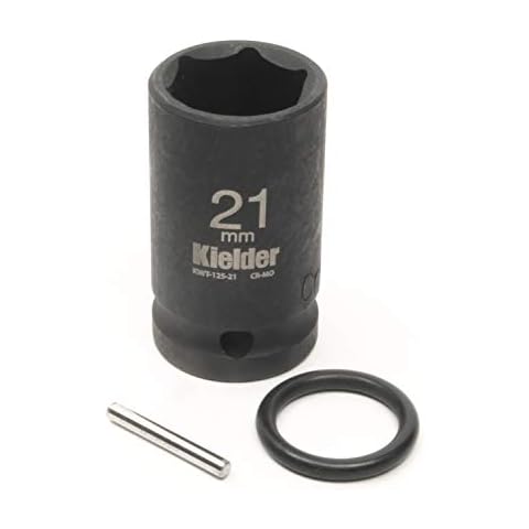 Kielder KWT-125-PO 1/2" Mid-Size 21mm Scaffolders Impact Socket (52mm Long) with Pin & O-Ring Cover