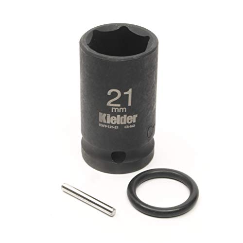 Kielder KWT-125-PO 1/2 Mid-Size 21mm Scaffolding Impact Socket (52mm Long) with Pin & O-Ring