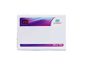Everest EWD 400-D Double Booster Classic Digi Voltage Stabilizer for AC Upto 1.5 Ton Working Range (130 V to 270 V) (White) with 5-Year Warranty