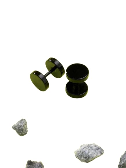 Men Black Rhodium Plated Metal Studs Earring-image-42