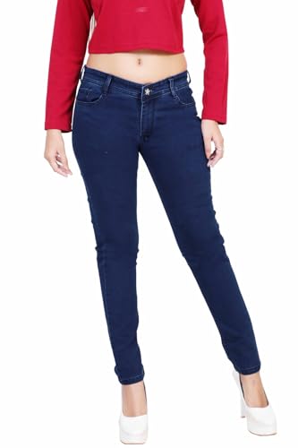 Image of Women's Stretchable Skinny Fit Jeggings High Waist Denim Look Pants for Girls & Ladies Soft Comfortable Slim Fit Jeans Perfect for Casual, Work, Travel & Party