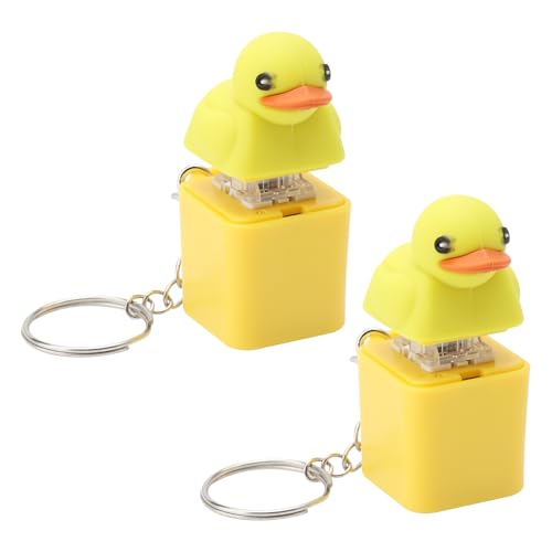 Quakende Ente Fidget Spielzeug schlüsselanhänger,That quacks quacking Duck fidg Quacking Duck Zimt Toy Schlüsselanhänger, Enten Tastatur Schlüsselkaps Angst
