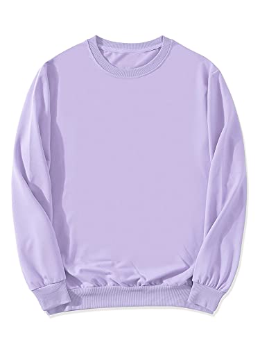 Lars Amadeus Men's Casual Basic Regular Fit Long Sleeve Solid Color Round Neck Pullover Sweatshirt