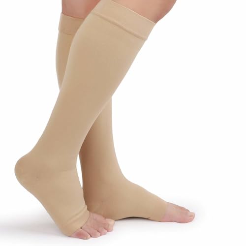 Image of TOFLY 30-40mmHg Medical Graduated Compression Socks Open Toe