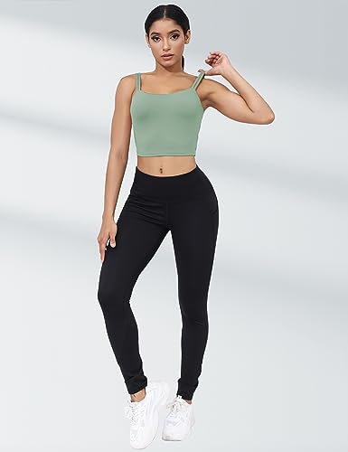 Image of LUYAA Womens Workout Sports Bras Backless Padded Yoga Tank Tops Crop Twist Low Back Cami Bra for Gym