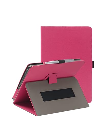 Case for iFLYTEK AINOTE Air 2 Tablet 8.2 Inch, FJIASTB PU Leather Folding Cover with Pen Holder and Wrist Strap, Business Travel Portable (Rose Red)