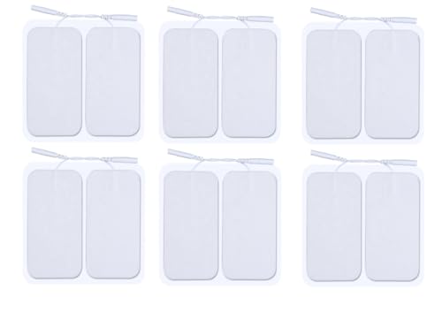 Image of AGAM Digital Therapy Machine Electrodes (Rectangle Shape) - Strong Adhesive Gel, Universal Replacement Pads for Muscle Pain Relief, Reusable TENS Unit Electrode Pads (Pack-12)