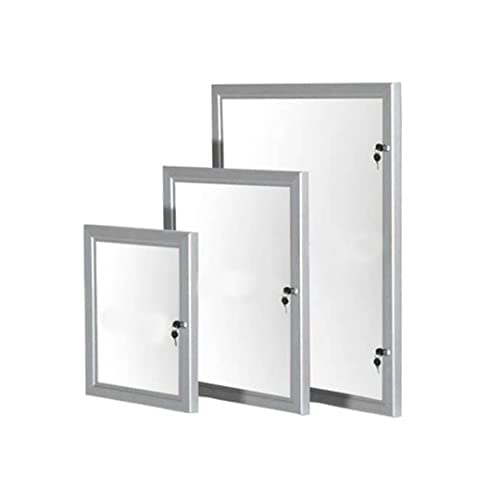 External Lockable Tamperproof Poster Display Noticeboard – Silver Anodized Aluminium Frame – Hollow Back – Lockable - Tamperproof Door – Perfect for Displaying Information (A3)