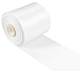 Q-YO Double Faced Satin Ribbon for Hair Bows, Dance, Floral Designs, Gift Wrapping, Sewing, Decoration Christmas Tree Wedding Dining Tables (20yd 3' Satin Ribbon-White)