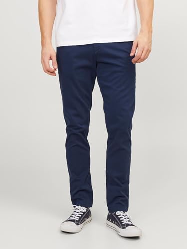 JACK & JONES Heren Chino Marco Dave AKM, navy blazer, 31W x 34L