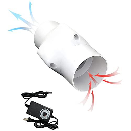 NOGRAX 18W 12V Bathroom Pipe Conduit Fan 2in 50mm Vent Room Exhaust Inline Fan Kitchen Air Diffuser Duct Fan Grow Tent HVAC Blower Fan