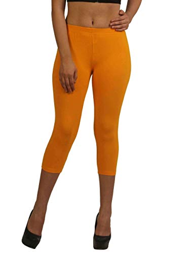 Image of Frenchtrendz Women's Cotton Spandex Stretchable Mid Rise Slim Fit Legging Capris (XS-4XL)