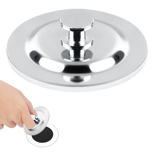 Universal Bath Plug 40-45mm Stainless Steel & Silicone Sink Plug Anti-Leak Corrosion-Resistant Drain Stopper for Bathtub Bathroom Sink Kitchen RV Sink Bath Plug Replacement Plugs