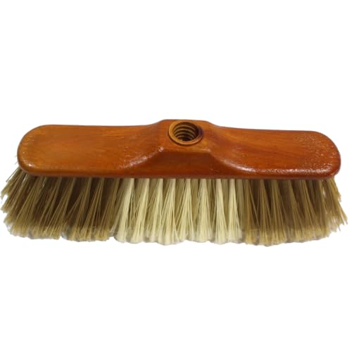 KEROPPA Cepillo para Parquet y Tarimas Escoba para Barrer Cepillo de Limpieza del Hogar Cerdas Ultra Finas Suave para Recoger Polvo y Pelusa Marrón y Beige