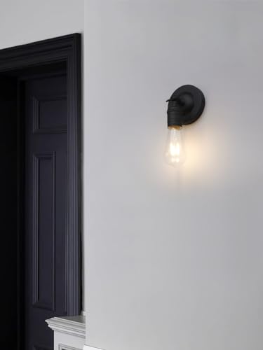 Image of Phansthy 180 Degree Adjustable Single Sconce Light Simple Industrial Wall Sconce Lighting Wall Mount Lamps Decorative Lighting Fixture for Kitchen Living Room Hallway (Black)