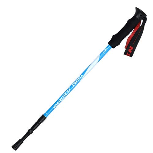 Poste de trekking ultraligero El bastón plegable telescópico puede colocarse en la mochila fuera de la cerradura Bastón de caña sin carbono Caminar mango recto Aleación de aluminio 2019 Lo más recient