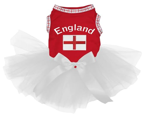 Robe pour chien Angleterre rouge et blanc taille L - Vêtement été - 2