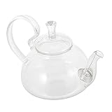 BEBEMOKO Teekanne aus Glas, hitzebeständig, mit Griff, für Zuhause, Restaurant und Teehaus, praktisch