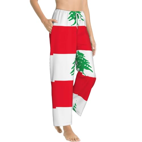 Pantalon de pyjama extensible drapeau Liban avec grandes poches - 2