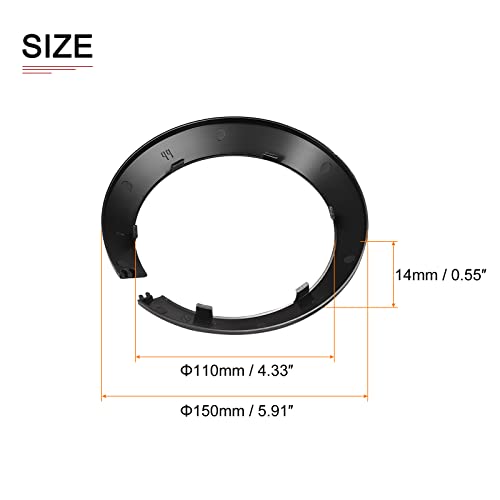 DTGN 150x14mm(DxT) Pipe Cover Decoration - 4Pack - Good for Bathroom Kitchen 110mm Dia Pipe - PP Plastic Escutcheon - Black - Image 2
