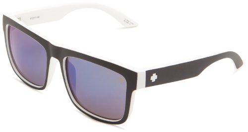 Spy Optic Discord Square Sunglasses, White Wall/Grey & Blue Spectra, 57mm
