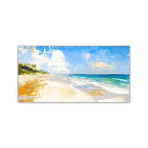 Peinture de paysage marin bleu pour créer une ambiance évasion dans votre chambre