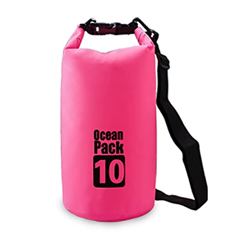 Wasserdichter Beutel 10L,wasserdichte Tasche mit Verstellbarem Langem Schultergurt,Der Rolltop-Wasserfester Rucksack Hält die Ausrüstung Trocken, für Boot Angeln Rafting Schwimmen-rot Cover