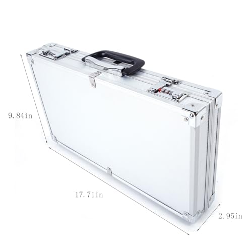 Aluminum Briefcase with Lock, Metal Hard Case with Foam, Locking Gun Pistol Handgun Lock Box,Combination Locks Business Suitcase for Men, Hard Shell Storage Carry Case,for Laptop & Documents2