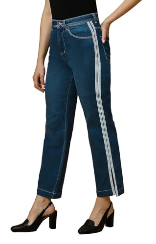 Image of TWGE - Women's Mid Rise Straight Fit Pants - Relaxed Fit Cotton Trousers with Drawstring Waist - Lightweight Everyday Wear