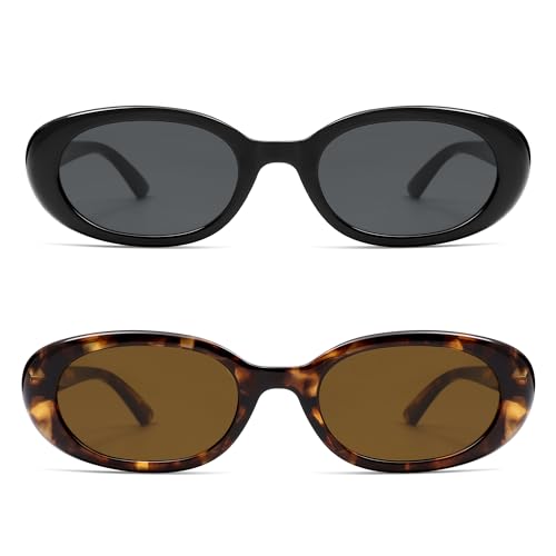 Oval Retro Trendy Sunglasses Womens Mens 90s Classic Vintage Narrow Sun Glasses AR822762