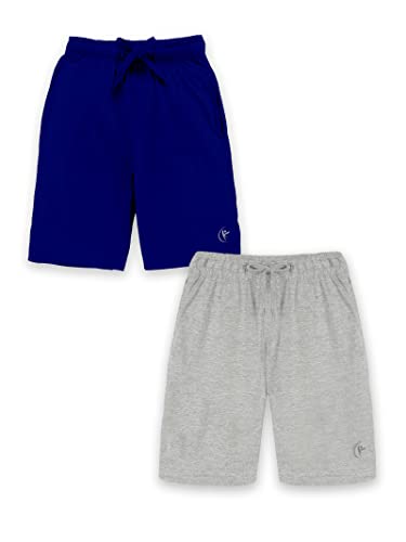Image of KiddoPanti Boys Solid Knee-Length Basic Short | 100% Cotton Knit Fabric | Comfortable Fit with Elastic Waistband and Functional Drawcord | 2 Front Pockets Half Pant | Boys Shorts