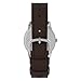 Timex Men's Easy Reader 35mm Day-Date Watch – Silver-Tone Case White Dial with Dark Brown Leather Strap