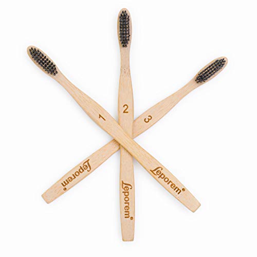 12 Individual Pack Premium Bamboo Toothbrush-All Natural Organic Waveform Toothbrushes With Charcoal Infused Bpa Free Medium Bristles, Teeth Whitening, Biodegradable Eco Friendly, Vegan, Kooler-Things #TOP7