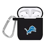 GAME TIME Detroit Lions Silicone Case Cover Compatible with Apple AirPods Generation 1 & 2 Battery Case (Black)
