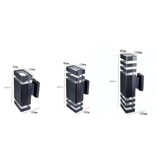 E27 exterior lámpara de pared con sensor de movimiento IP65 negro 6