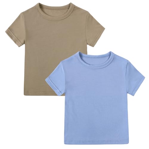 Image of Kids Tales Little Boys Girls Solid Color Short Sleeve Pullover T-Shirt