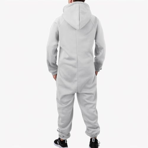 Men's Sleepwear 2025 Winter Zipper Hooded Fuzzy Romper Pajamas Fleece Pajama Jumpsuit Comfy Loungewear With Pockets3