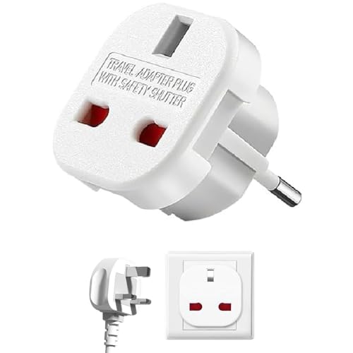 TECHZOCO Adaptador Enchufe UK a Europeo