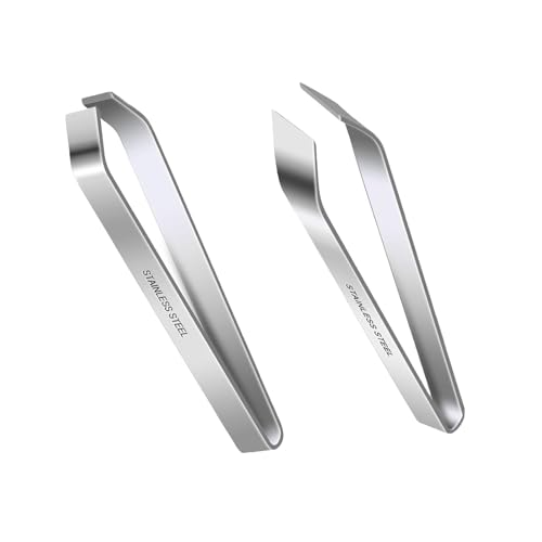 Pinzas Cocina Acero Inoxidable,Juego de 2 Pinza para Espinas de Pescado y Pinzas Multiusos Planas,Ideales paras Quitar Espinas de Pescado,Manipular Carne,Utensilios Cocina para Barbacoa 12cm