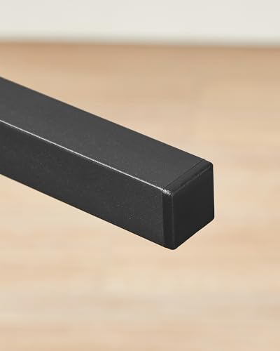 VASAGLE Extendable Dining Table with 4 Chairs, Dining Set, for Living Room, Kitchen, Steel Frame, Easy Assembly, Rustic Brown and Ink Black ZH2504042