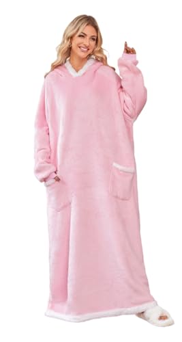 MiniInTheBox 5FT Oversized Wearable Blanket Hoodie Flannel Sherpa Fleece Warm