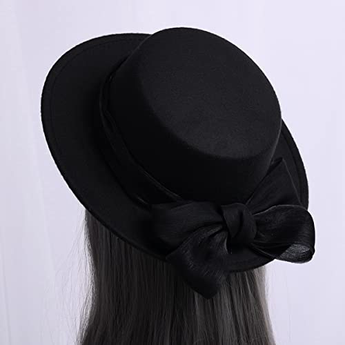 COSDREAMER Viktorianische Hüte für Damen, Vintage-Schleifen, Schwarz (Schwarze Schleifen)