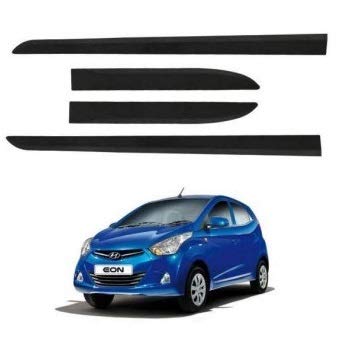 PRIDE Black Car Side Beading/Car Side Garnish/Car Door Garnish/Door Lining for Hyundai EON 2011-2020 (Set of 4 Pieces)