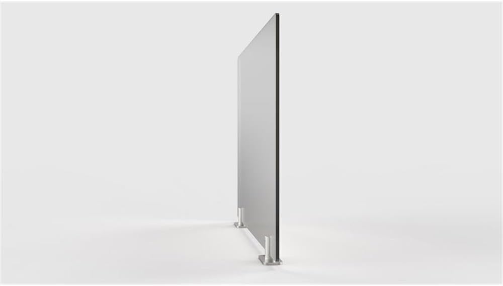 Pemberly Row Plastic Partition Extender, 24"x36", Frosted White Finish, Durable Plastic, Easy Attach Tape/Clamps/Screws, Versatile Office Privacy Divider