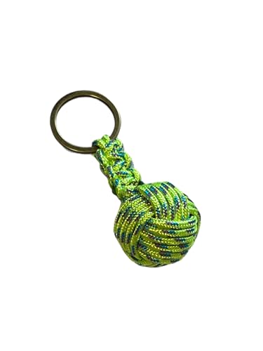 Llavero Bola Cordón o Cuero, Llavero Hombre Mujer Trenzado con forma de Bola. Llavero Coche Moto (Lima Multi Grande)