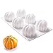Stampi da Forno in Silicone, 6 Fori Strumento per Stampi da Forno per Zucca di Halloween, Stampo per Torta Vassoio Ghiaccio 3D per Pasticceria Fai da Te, Bianco