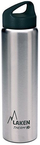Bouteille isotherme Classique de Laken en acier inoxydable avec isolation sous vide et goulot large 750 ml Argent