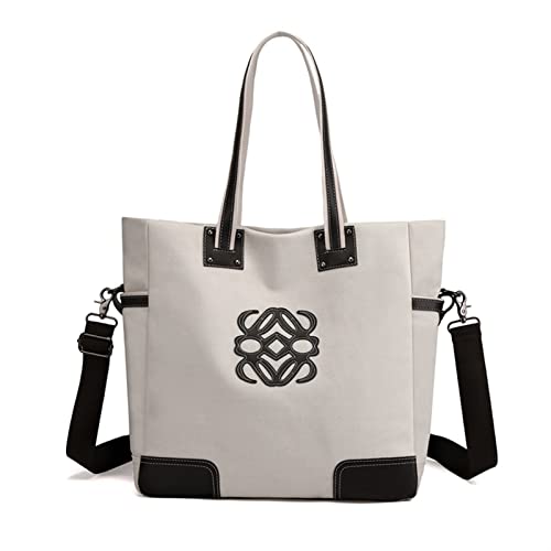 FLERTY Cientos de Gran Capacidad for Mujer Messenger Bolso Bolso de Mano Grande Bolsa de Bolso Retro Messenger Bag (Color : White, Size : 37x35x15cm)