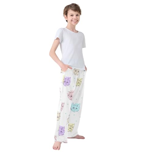 Boys' Pants Cats Kittens Colorful Dots Long Bottoms Jogger Pants Elastic Waist Trousers with Pockets S-XL4